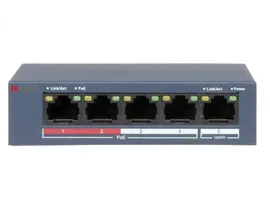 HiWatch Коммутатор DS-S504P(B) сетевой неуправляемый 4 RJ45 100M PoE, 1 порт с высоким приоритетом