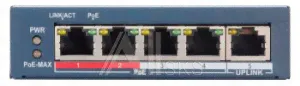1619560 Коммутатор HiWatch SWT-1105P 5x100Мбит/с 4PoE 60W управляемый-0