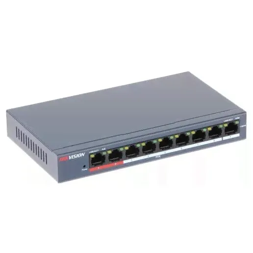 Коммутатор для камер на 8 PoE портов HiWatch DS-S908P 8 PoE + 1 Up-Link питание для камер видеонаблюдения кэшбэк
