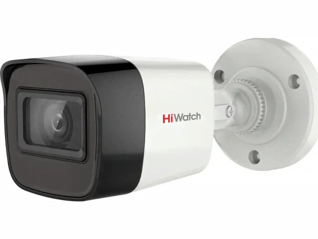 Цилиндрическая HD-TVI видеокамера HiWatch DS-T200A (2.8mm) с EXIR-подсветкой до 30м и микрофоном-0